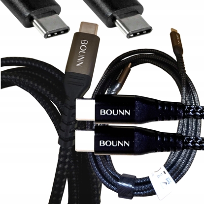 Attēls no Kabel USB Bounn USB-C - USB-C 2 m Czarny (BUGC03)