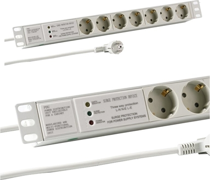 Attēls no Kabel zasilajcy M-CAB M-Cab POW0020 rozgaziacz 2 m 7 x gniazdo sieciowe Wewntrzna Szary