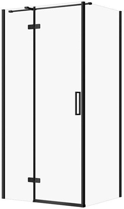 Attēls no KABINA PRYSZNICOWA CITY Z ZAWIASAMI CZARNA 100X80X195 LEWA TRANSP