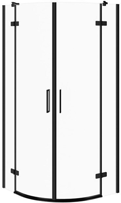 Attēls no KABINA PRYSZNICOWA PÓOKRGA CITY CZARNA 90X90X195 SZKO TRANSP