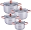 Изображение Kamille Elegancki zestaw komplet garnków ze stali nierdzewnej 8el.