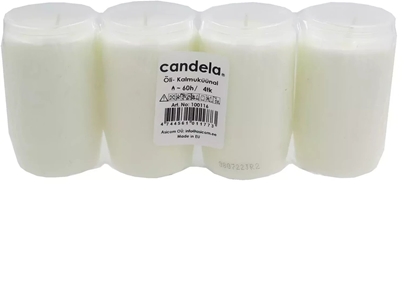 Изображение Kapu sveces ellas 4 gab. komplekts  degsanas ilgums ~60h  balta  4744561011773