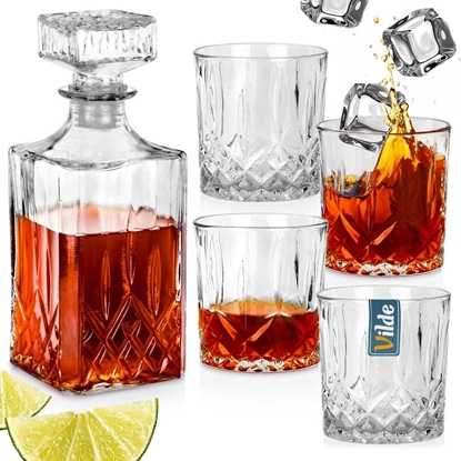 Attēls no Karafka i Szklanki do Whisky Szklane VILDE 900 ml + 4x300 ml 5 el.