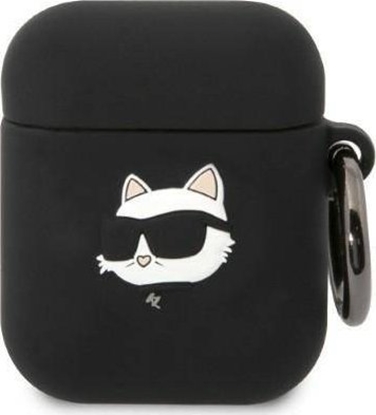 Изображение Karl Lagerfeld Etui Karl Lagerfeld KLA2RUNCHK Apple AirPods 2/1 cover czarny/black Silicone Choupette Head 3D