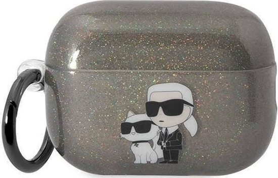 Изображение Karl Lagerfeld Etui Karl Lagerfeld KLAP2HNKCTGK Apple AirPods Pro 2 czarny/black Gliter Karl&Choupette