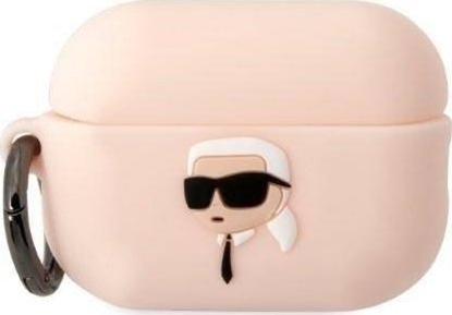 Изображение Karl Lagerfeld Etui Karl Lagerfeld KLAP2RUNIKP Apple AirPods Pro 2 cover róowy/pink Silicone Karl Head 3D