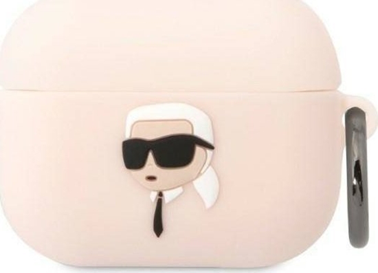 Изображение Karl Lagerfeld Etui Karl Lagerfeld KLAPRUNIKP Apple AirPods Pro cover róowy/pink Silicone Karl Head 3D