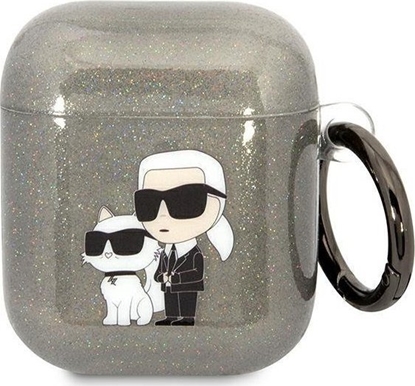 Изображение Karl Lagerfeld Karl Lagerfeld KLA2HNKCTGK Airpods 1/2 cover czarny/black Gliter Karl&Choupette