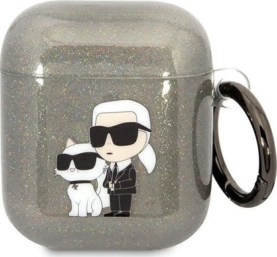 Изображение Karl Lagerfeld Karl Lagerfeld KLA2HNKCTGK Airpods 1/2 cover czarny/black Gliter Karl&Choupette