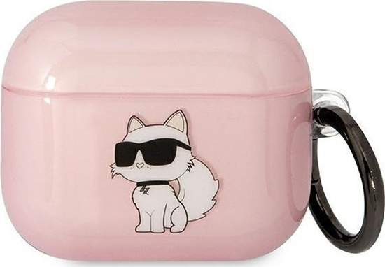 Изображение Karl Lagerfeld Karl Lagerfeld KLA3HNCHTCP Airpods 3 cover róowy/pink Ikonik Choupette