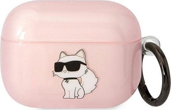 Изображение Karl Lagerfeld Karl Lagerfeld KLAPHNCHTCP Airpods Pro cover róowy/pink Ikonik Choupette