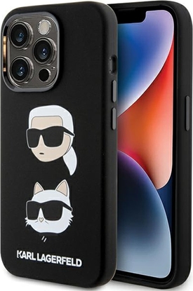 Attēls no Karl Lagerfeld Karl Lagerfeld KLHCP15LSDHKCNK iPhone 15 Pro 6.1" czarny/black Silicone Karl&Choupette Head