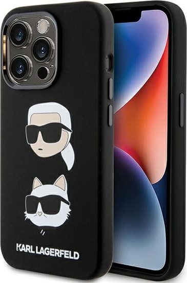 Picture of Karl Lagerfeld Karl Lagerfeld KLHCP15LSDHKCNK iPhone 15 Pro 6.1" czarny/black Silicone Karl&Choupette Head