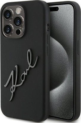 Attēls no Karl Lagerfeld Karl Lagerfeld KLHCP15LSKSBMCK iPhone 15 Pro 6.1" czarny/black hardcase Silicone Karl Script