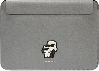 Picture of Karl Lagerfeld Karl Lagerfeld Sleeve KLCS16SAKCPMG 16" srebrny/silver Saffiano Karl&Choupette