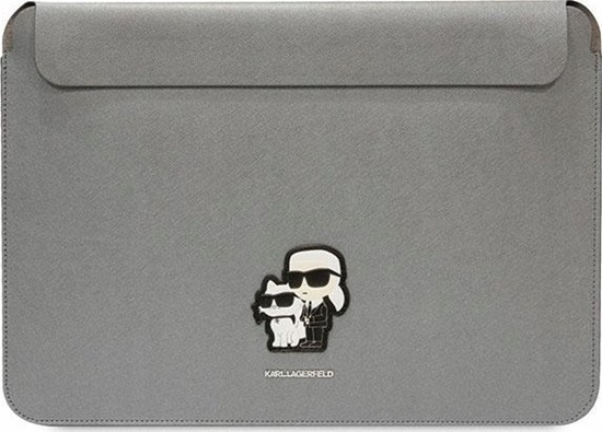 Picture of Karl Lagerfeld Karl Lagerfeld Sleeve KLCS16SAKCPMG 16" srebrny/silver Saffiano Karl&Choupette