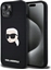 Изображение Karl Lagerfeld KLHMP15SSKHPPLK iPhone 15 6.1" black/black hardcase Silicone Karl Head Print MagSafe