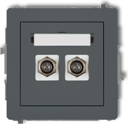 Attēls no Karlik Gniazdo antenowe Deco podwójne typu F grafitowy mat (28DGF-2)