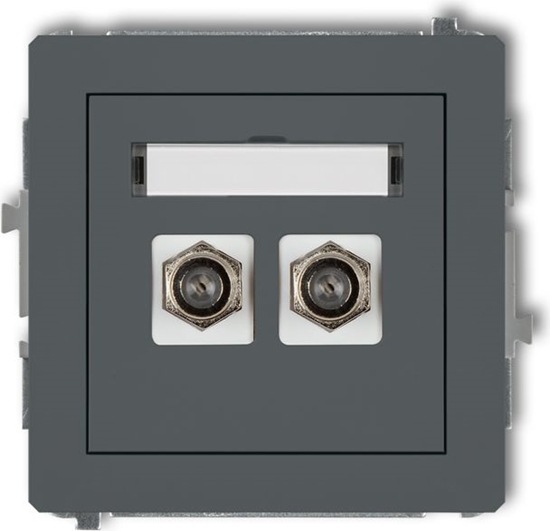 Picture of Karlik Gniazdo antenowe Deco podwójne typu F grafitowy mat (28DGF-2)