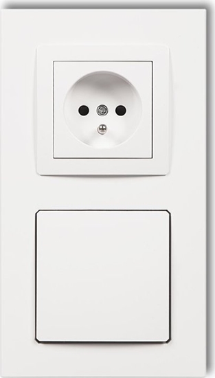 Picture of Karlik Gniazdo ssce odkurzacza centralnego z gniazdem pojedynczym z uziemieniem DECOvac Karlik Deco DGV-2 biae