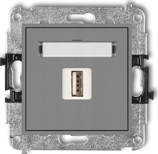 Изображение Karlik adowarka USB Karlik Mini 27MCUSB-3 pojedyncza 5V 2A szary mat