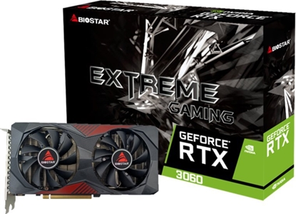 Attēls no Graphics Card|BIOSTAR|NVIDIA GeForce RTX 3060|12 GB|GDDR6|192 bit|PCIE 4.0 16x|GPU 1320 MHz|Dual Slot Fansink|1xHDMI|3xDisplayPort|VN3606RML9