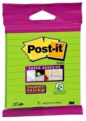 Attēls no Karteczki samoprzylepne POST-IT Super sticky, XL, w lini, 101x101mm, 70 kart., zawieszka, zielone