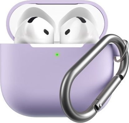 Изображение KeyBudz Elevate Keychain - silikonowe etui ochronne do AirPods 4 gen. (lavender)