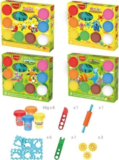 Picture of Keyroad Ciastolina KEYROAD, 8x65g, zestaw narzdzi i foremek, mix kolorów