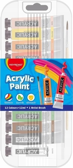 Picture of Keyroad Farby akrylowe KEYROAD, 12x12ml, mix kolorów