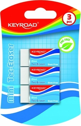 Picture of Keyroad Gumka do cierania KEYROAD Tec-Eraser, mini, techniczna, 3 szt., blister, biaa