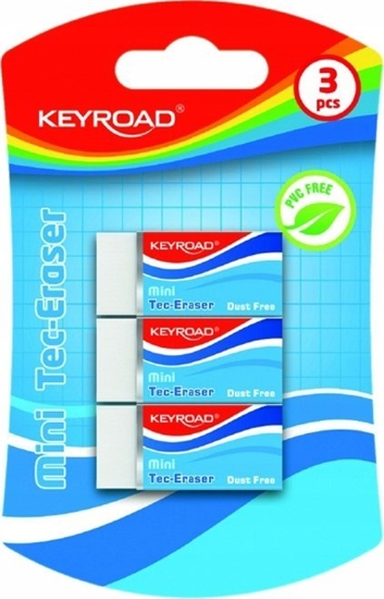 Picture of Keyroad Gumka do cierania KEYROAD Tec-Eraser, mini, techniczna, 3 szt., blister, biaa