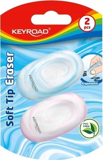 Picture of Keyroad Gumka do cierania KEYROAD, mikka, 2 szt., blister, mix kolorów
