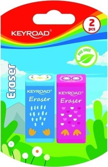 Picture of Keyroad Gumka do cierania KEYROAD, zwierzta, 2 szt., blister, mix kolorów