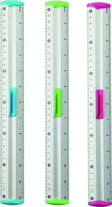 Attēls no Keyroad Linijka aluminiowa z uchwytem na oówek KEYROAD Measure Clip, 30 cm, blister, mix kolorów