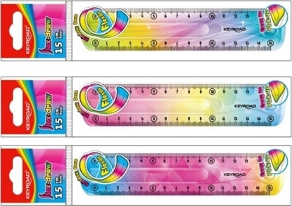 Attēls no Keyroad Linijka KEYROAD, 15 cm, elastyczna, tczowa, zawieszka, mix kolorów