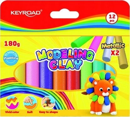 Attēls no Keyroad Plastelina KEYROAD, okrga, 12x15g, pudeko, mix kolorów