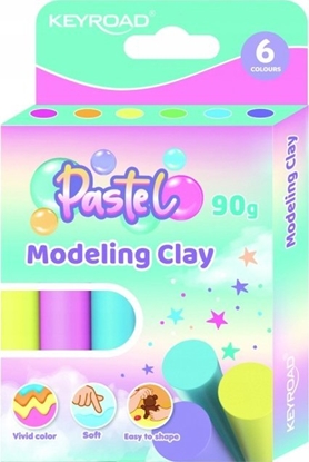 Изображение Keyroad Plastelina KEYROAD, okrga, 6x15g, pastel, pudeko, mix kolorów