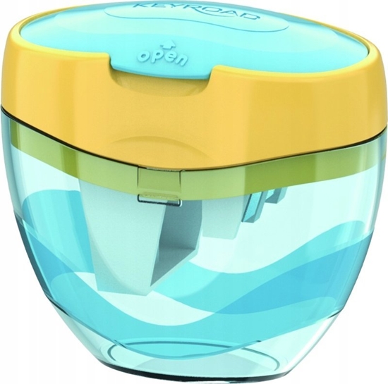 Picture of Keyroad Temperówka plastikowa KEYROAD, pastel, potrójna, z pojemnikiem, blister, mix kolorów