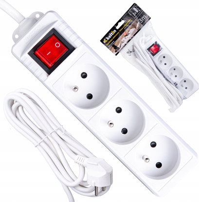 Picture of KELTIN Przeduacz elektryczny  listwa zasilajca biaa 3 gniazda 3m (40)
