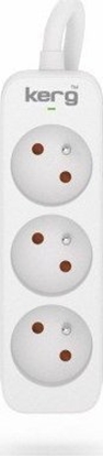 Attēls no Kerg Przeduacz KERG bez wycznika-3 gniazda-biao-szary-1,5m-16A-H05VV-F-3x1,5mm2