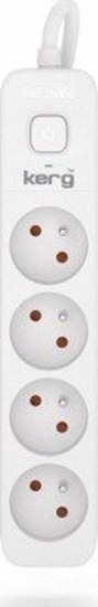 Picture of Kerg Przeduacz KERG z wycznikiem-4 gniazda-biao-szary-3m-10A-H05VV-F-3x1,0mm2