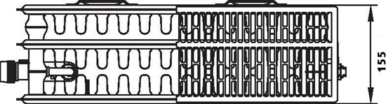 Изображение Kermi Grzejnik KERMI V 33/750/800 Z ZAWIESZENIAMI 1698W LEWYGrzejniki stalowe V33