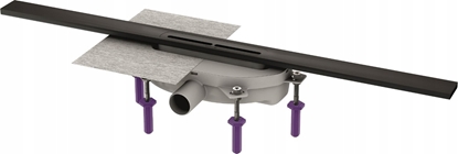 Picture of Kessel Linearis Infinity 60 z Mechanicznym syfon Megastop; Szczotkowana powierzchnia - czarna; 800 mm