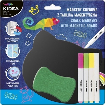 Attēls no Kidea Zestaw tablica magnetyczna +markery kredowe