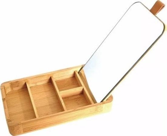 Picture of KingHoff BAMBUSOWY ORGANIZER NA DROBIAZGI Z LUSTERKIEM KINGHOFF KH-1695