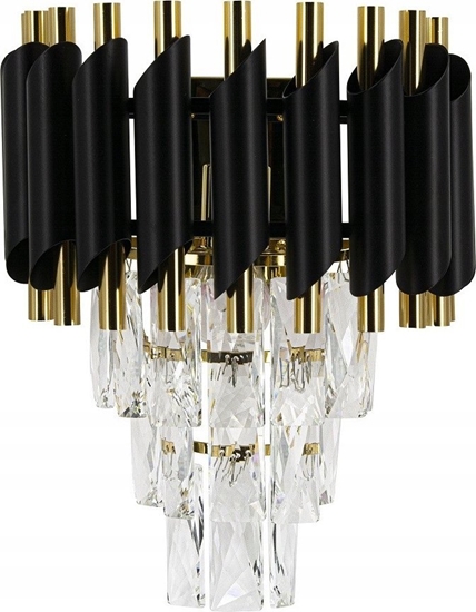 Picture of Kinkiet Mdeco Elem Toledo 6260/1 TR BL kinkiet lampa cienna 1x60W E27 zoty/czarny