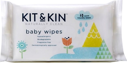 Attēls no Kit and Kin Biodegradowalne bezzapachowe chusteczki nawilane 60 szt.