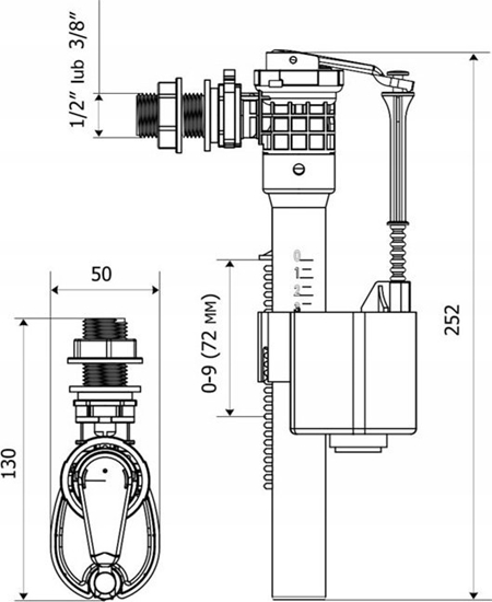 Picture of KK-Pol Zawór Napeniajcy 1/2-3/8" POM ZN3 (ZN3/118/0/T)