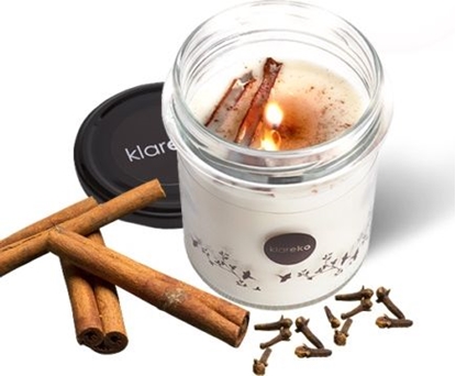 Attēls no Klareko KLAREKO_wiecido Mniejsze zapachowa wieca sojowa Cynamony Godziki 80g